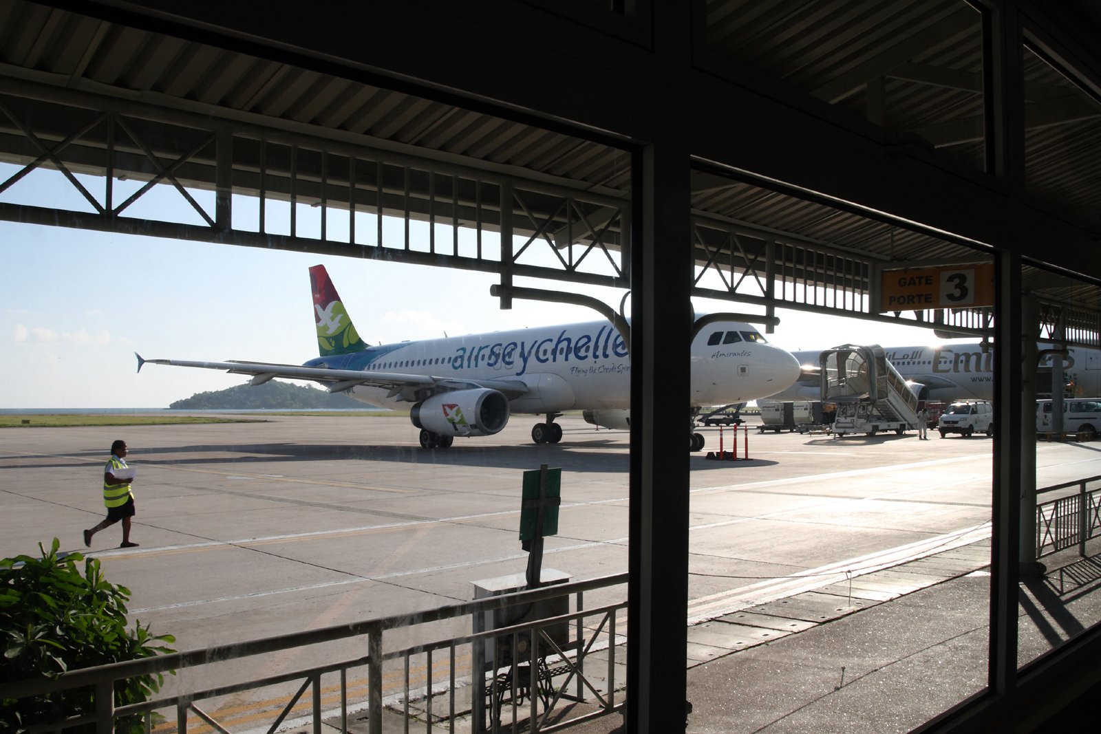 Ankomstterminalen i lufthavnen på Mahé
