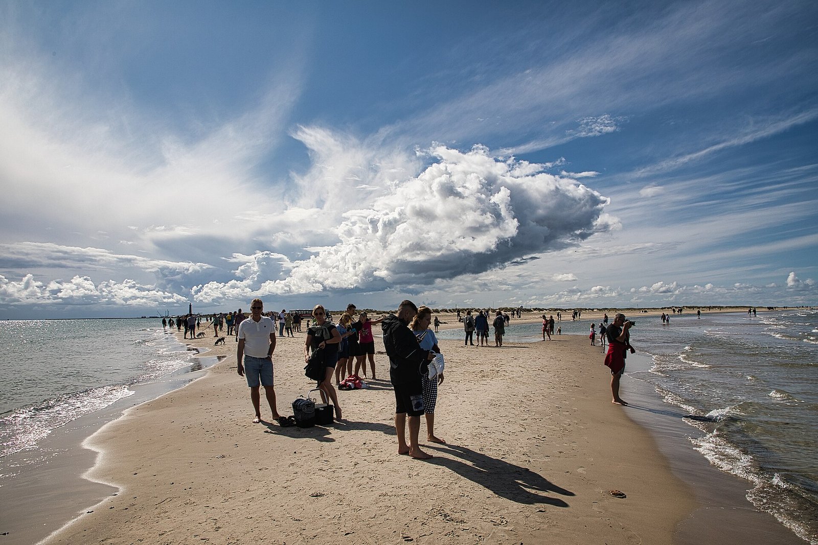 Grenen ved Skagen, hvor to have mødes på en sandtange